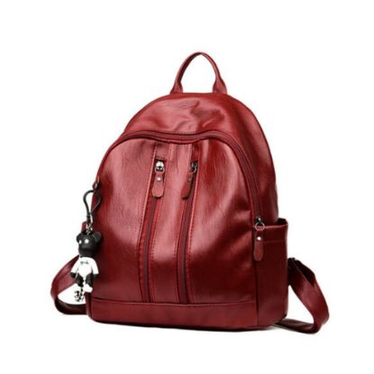 图片 Fashion Leather Multipurpose Backpack Shoulder Handbag