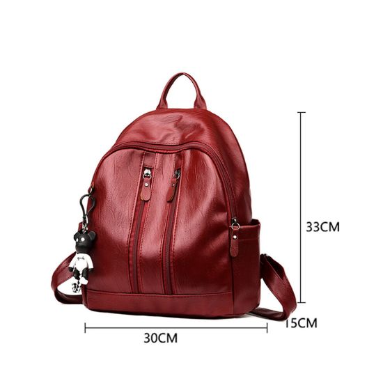 图片 Fashion Leather Multipurpose Backpack Shoulder Handbag