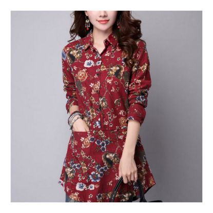 图片 plus Size Middle Long Loose Shirt