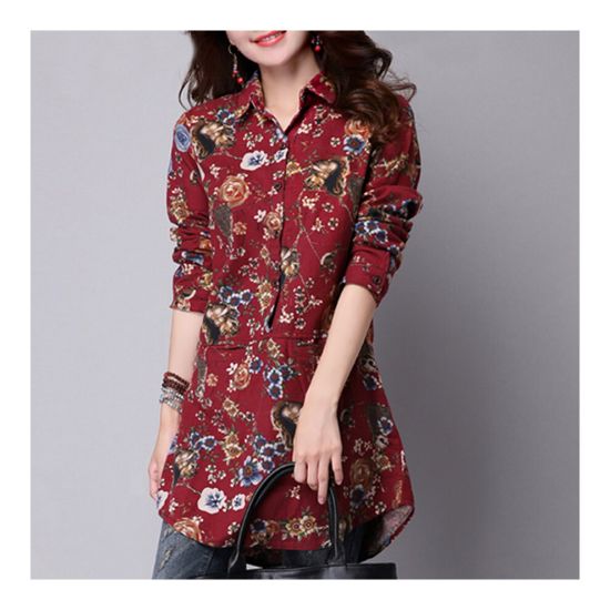 图片 plus Size Middle Long Loose Shirt