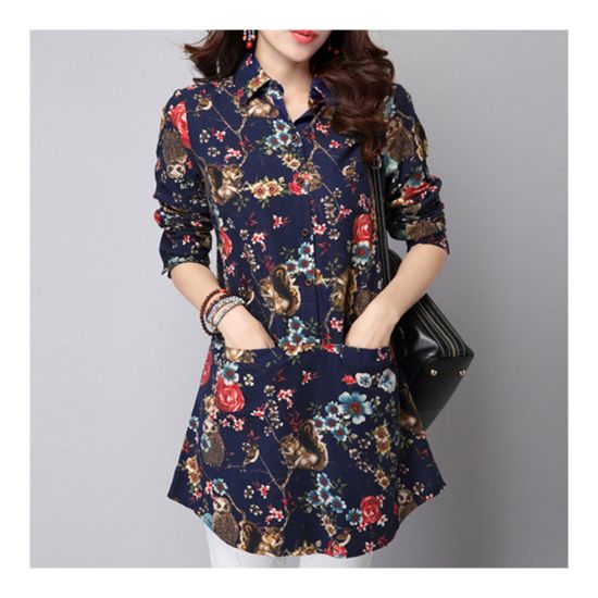 图片 plus Size Middle Long Loose Shirt