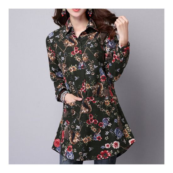 图片 plus Size Middle Long Loose Shirt