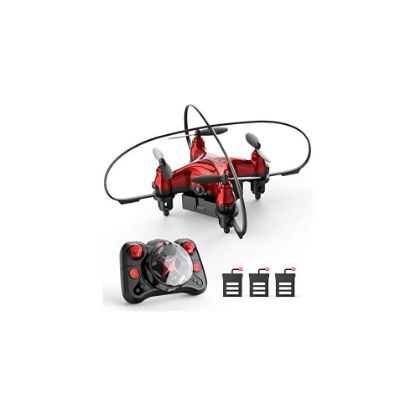 图片 Holyton HT02 Mini Drone for Kids Beginners, Easy Pocket RC Quadcopter with Altitude Hold, 3D Flips, 3 Speed Modes, 3 Batteries, Headless Mode, Pr