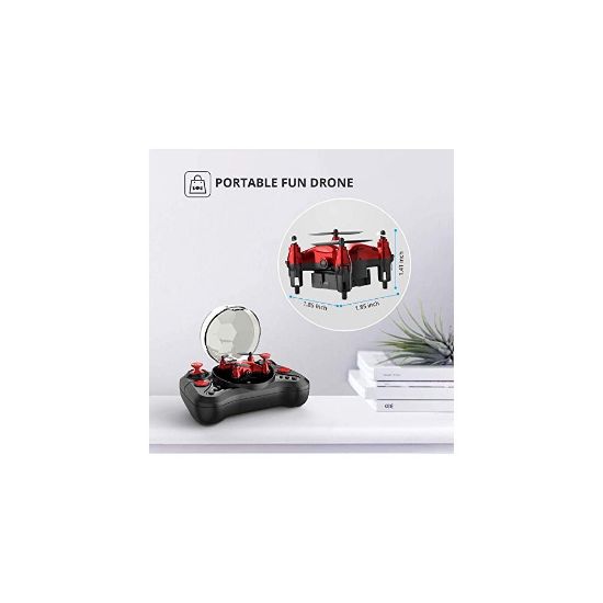 图片 Holyton HT02 Mini Drone for Kids Beginners, Easy Pocket RC Quadcopter with Altitude Hold, 3D Flips, 3 Speed Modes, 3 Batteries, Headless Mode, Pr