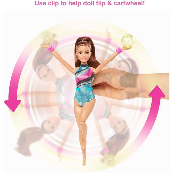 图片 Barbie GHK24 Dreamhouse Adventures Spin n Twirl Gymnast Doll and Accessories