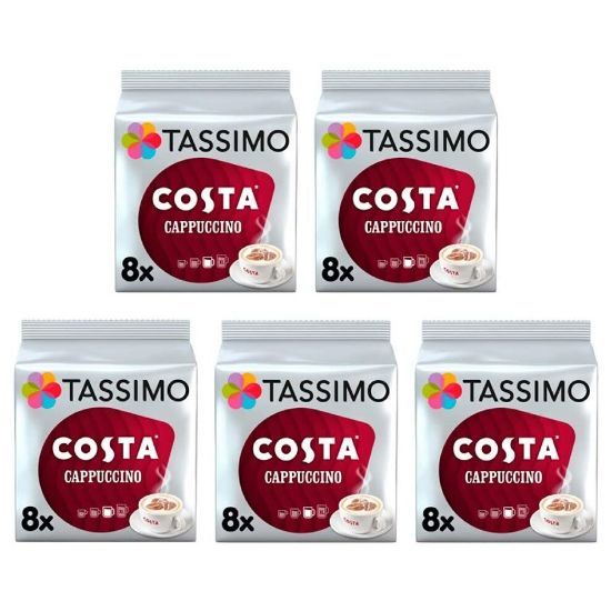 图片 Tassimo Costa Cappuccino Coffee Pods (Pack of 5, Total of 80 Coffee Capsules)