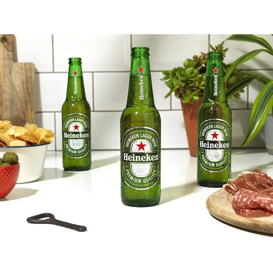 图片 Heineken Premium Lager Beer Bottle, 4 x 330ml