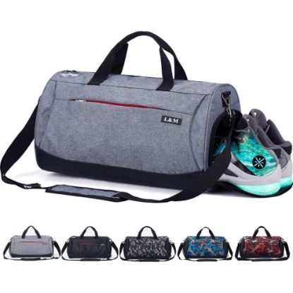 图片 kasibon Sports Gym Bag with Shoes Compartment and Wet Pocket, Travel Duffle Bag for Men and Women