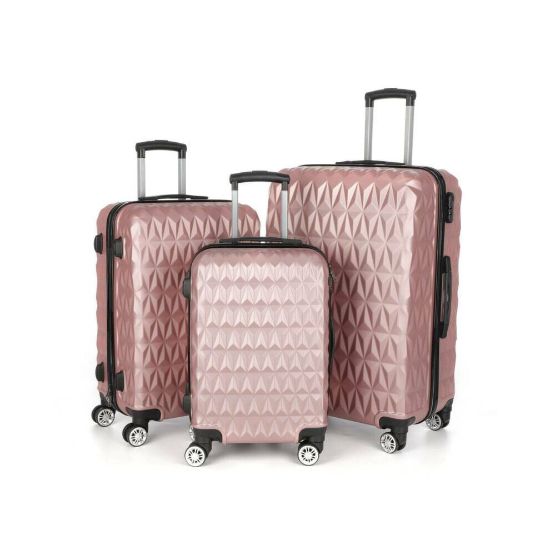 图片 3pk Rose Gold Suitcase Set