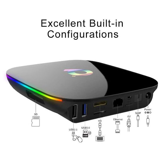 图片 Q Plus Android 9.0 TV Box 2GB RAM 16GB ROM H6 Quad-core cortex-A53 Support 3D 6K Ultra HD H.265 2.4GHz WiFi 10/100M Ethernet HD Smart TV BOX