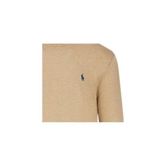 图片 (XL) Ralph Lauren Men's 'POLO' Slim Fit Crewneck Jumper - Camel