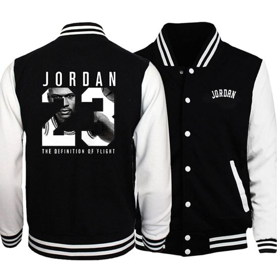 图片 (Black White 6, S) Men Baseball Uniform Coat, Autumn Bomber Jacket, Streetwear, Casual Tracksuit