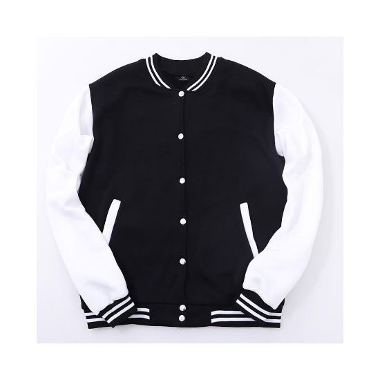 图片 (Black White 6, S) Men Baseball Uniform Coat, Autumn Bomber Jacket, Streetwear, Casual Tracksuit