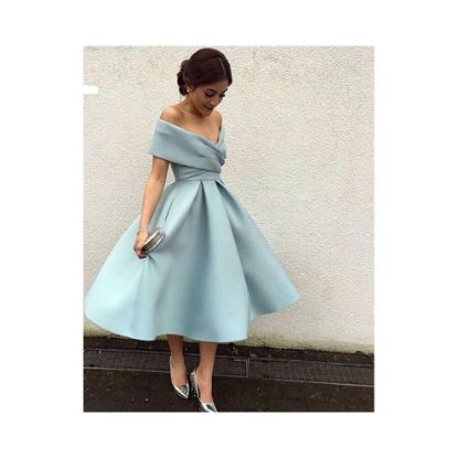 图片 (sky blue, 2) Off Shoulder Graduation Dresse