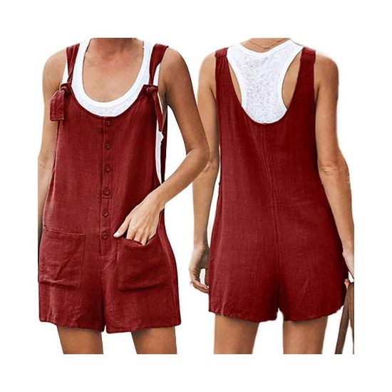 图片 Women's Boho Clothing Casual Loose Jumpsuits Fashion Playsuit Tie Strap Pockets