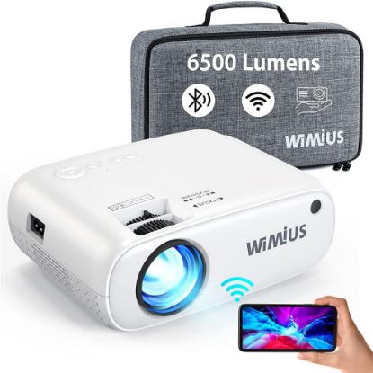 图片 WiMiUS WiFi Bluetooth Projector 6500 Lumen, 2021 Professional Portable Projector Full HD 1080P Supported, Wireless Mirroring 250" Projector