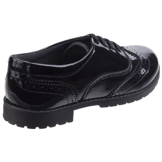 图片 (11 Child UK, Black) Hush Puppies Childrens/Girls Eadie Jnr Leather Brogue Shoes