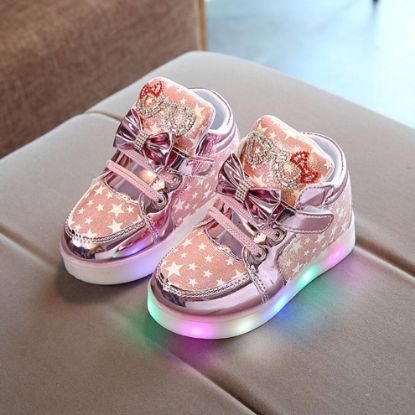 图片 (GD, 21) Children Girl Boys Star Luminous Casual Colorful Light Shoes Sneakers