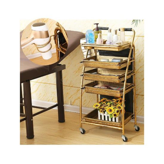 图片 (VIP 1) Hairdressing cart hair salon stroller hairdressing tool car beauty cart barber shop stroller hairdressing bar table