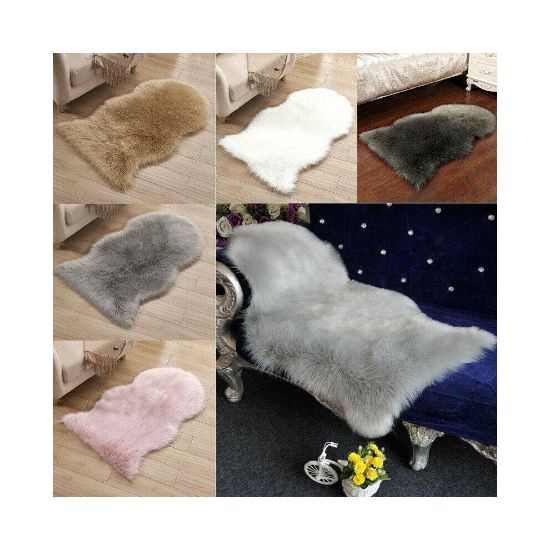 图片 Fluffy Faux Fur Sheepskin Rug Living Room Bedroom Floor Carpet Rugs Home Decor