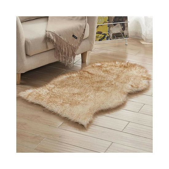 图片 Fluffy Faux Fur Sheepskin Rug Living Room Bedroom Floor Carpet Rugs Home Decor