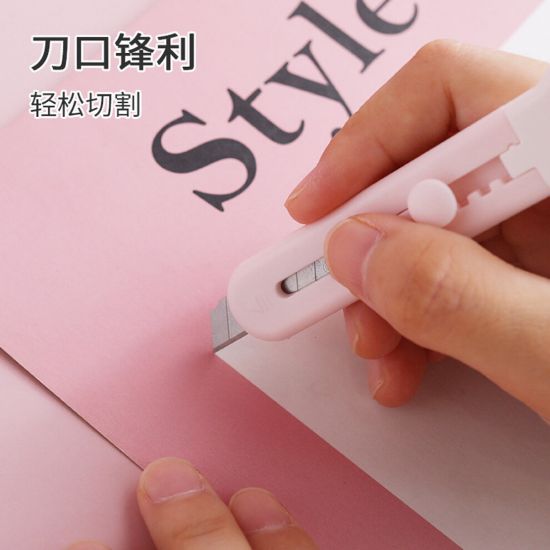 图片 7pc Kawaii Cartoon Mini Pocket Cat Paw Art Utility Knife Express Box Envelope Paper Cutter Knife Refillable Blade Stationery