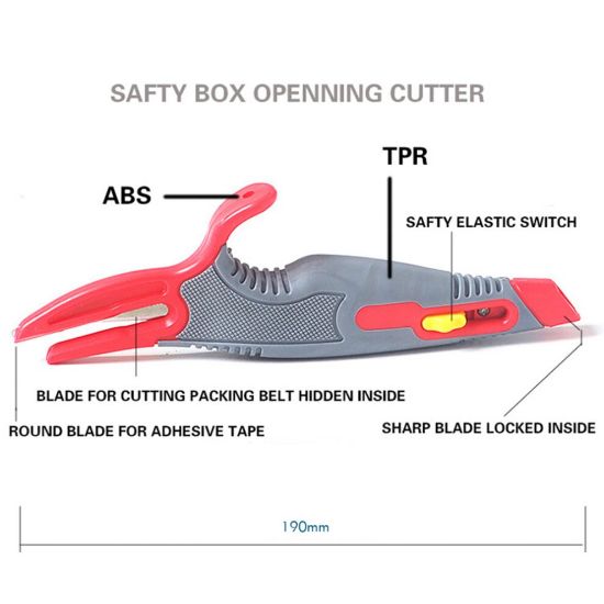 图片 3 in 1 Professional Box Cutter Retractable Utility Knife Comfor Grip Unpacking Cutter, Plastic Handle, Blade Lock Inside