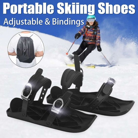 图片 Mini Ski Skates Adjustable Portable Snow Boots Ski Shoes Ski Board