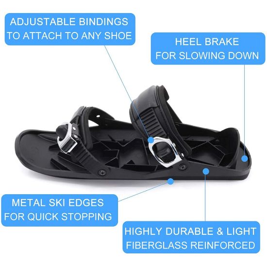 图片 Mini Ski Skates Adjustable Portable Snow Boots Ski Shoes Ski Board