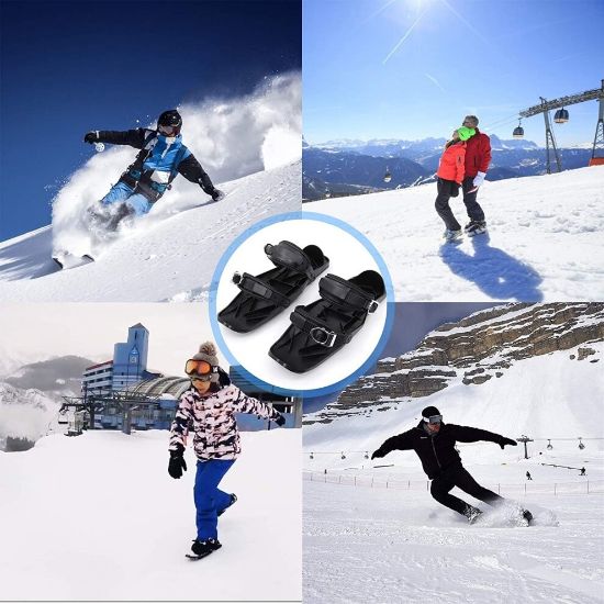 图片 Mini Ski Skates Adjustable Portable Snow Boots Ski Shoes Ski Board