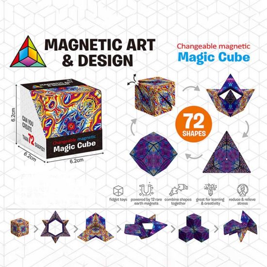 图片 Variety Changeable Magnetic Magic Cube Anti Stress 3D Hand Flip Puzzle Toys Gift