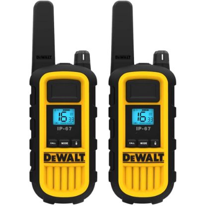 图片 DeWalt DXPMR800 Heavy Duty Professional Walkie Talkie PMR Radio with Up to 15 Floors/10km Range, License Free-Black and Yellow, Black & Yellow, 2 Pack