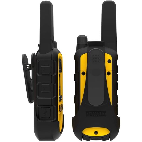 图片 DeWalt DXPMR800 Heavy Duty Professional Walkie Talkie PMR Radio with Up to 15 Floors/10km Range, License Free-Black and Yellow, Black & Yellow, 2 Pack