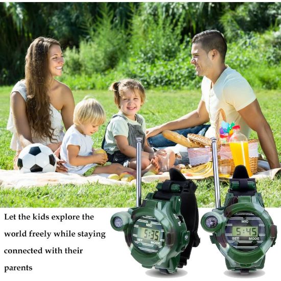 图片 YDI Walkie Talkies for Kids, Two-Way Long Range Watch Radio Transceiver with Flashlight for Children, Outdoor Toys Gifts For Girls & Boys, 2 Pack