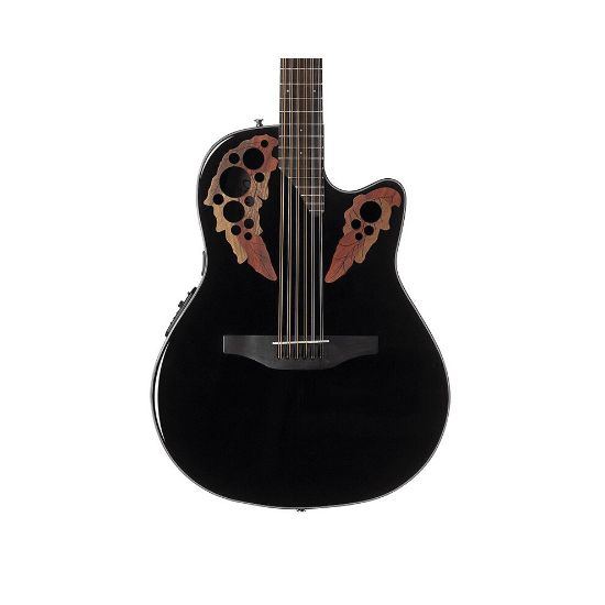 图片 Ovation CE4412-5 Celebrity Elite 12-String Electro-Acoustic Guitar, Black