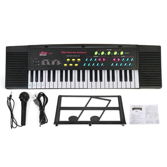 图片 44 Keys Digital Electronic Keyboard Piano with Mini Microphone Music Stand for Children Music Enlightenment