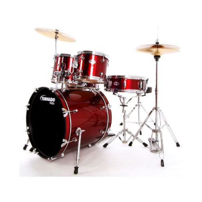 图片 Mapex Tornado 20-Inch Fusion Drum Kit, Dark Red