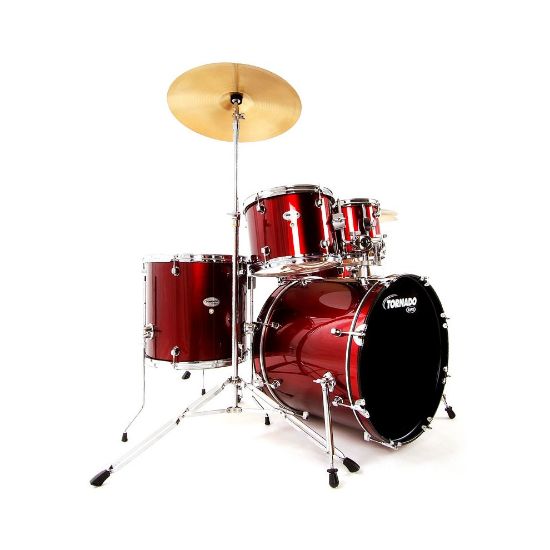 图片 Mapex Tornado 20-Inch Fusion Drum Kit, Dark Red