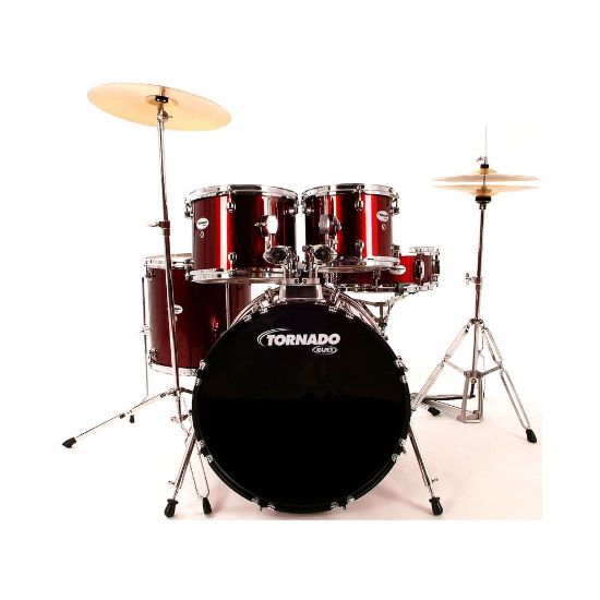 图片 Mapex Tornado 20-Inch Fusion Drum Kit, Dark Red