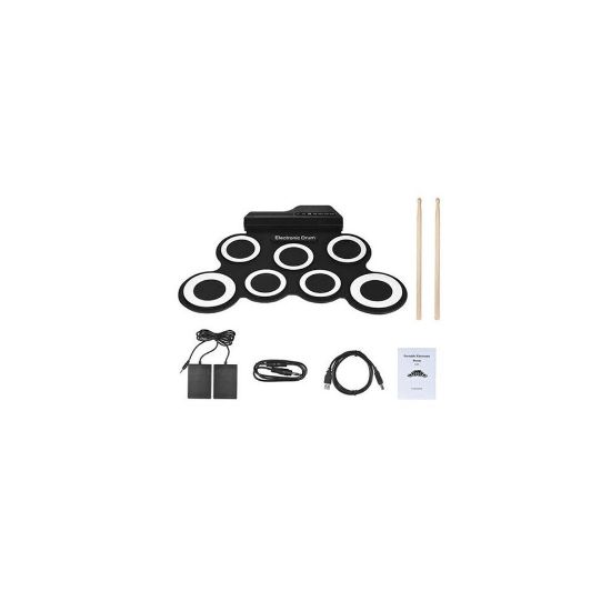 图片 Electronic Drum Kit Musical Roll-up Drum Set for Kids