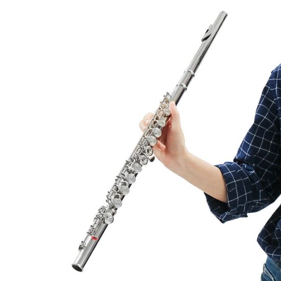 图片 16 Holes C Key Colored Flute Nickel Plated Silver Tube Woodwind Instrument with Box