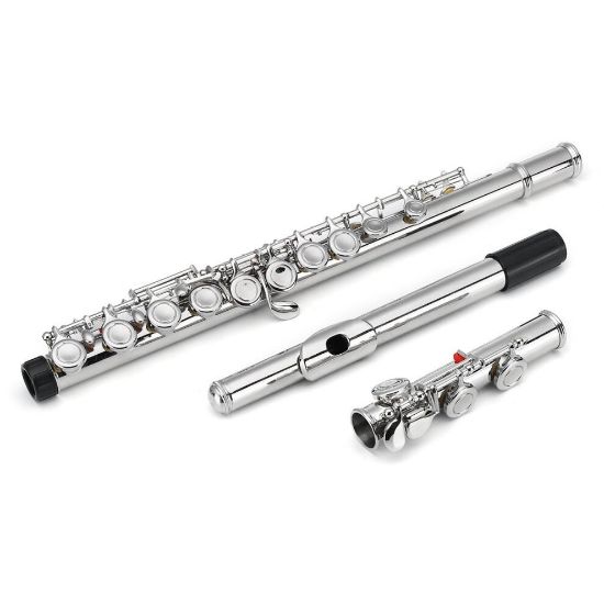 图片 16 Holes C Key Colored Flute Nickel Plated Silver Tube Woodwind Instrument with Box