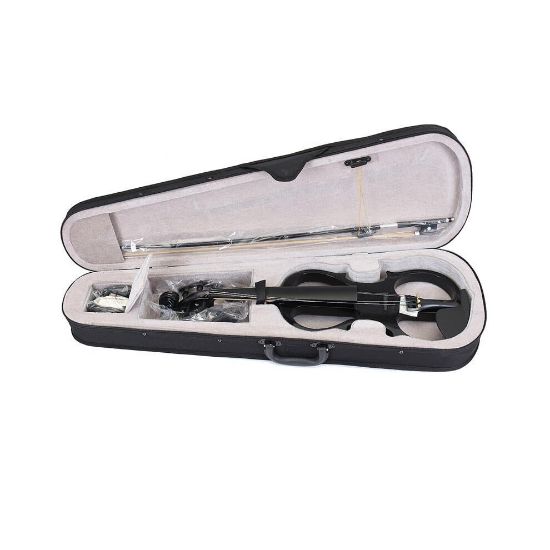 图片 4/4 Electric Violin Full Size Basswood with Connecting Line Earphone & Case for Beginners