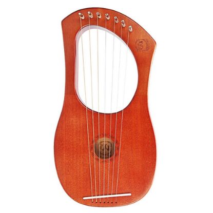 图片 7-String Mahogany Wood Iyre Harp With Bag Tunning Tool