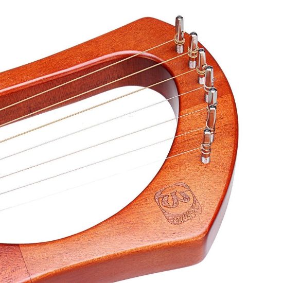 图片 7-String Mahogany Wood Iyre Harp With Bag Tunning Tool