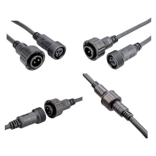 图片 Outdoor Stage Lights Waterproof DMX Signal Cable Wire, 5m/16.4ft 300/300v DMX Cable, With Male and Female Connectors for Waterproof Led Par Light Hand