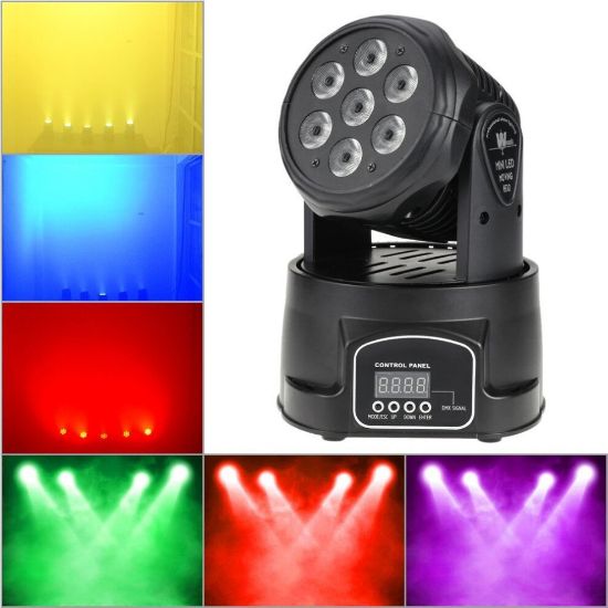 图片 Stage Lights Mini Moving Heads 7x8W LED 9/14CH Disco Lights DJ Lights Dance Lights LED RGBW DMX512 Sound Activated High Energy Light