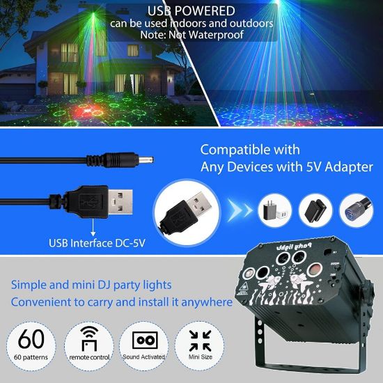 图片 Dj Disco Lights Party Light, Sound Activated Disco Strobe Lights