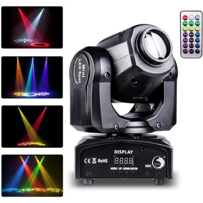 图片 UKing Moving Head Stage Lights, 40W LED DJ Light with Remote Controller DMX512 Sound-activated 8 Gobos 8 Colors 11 Channels Spot Lighting Effect for