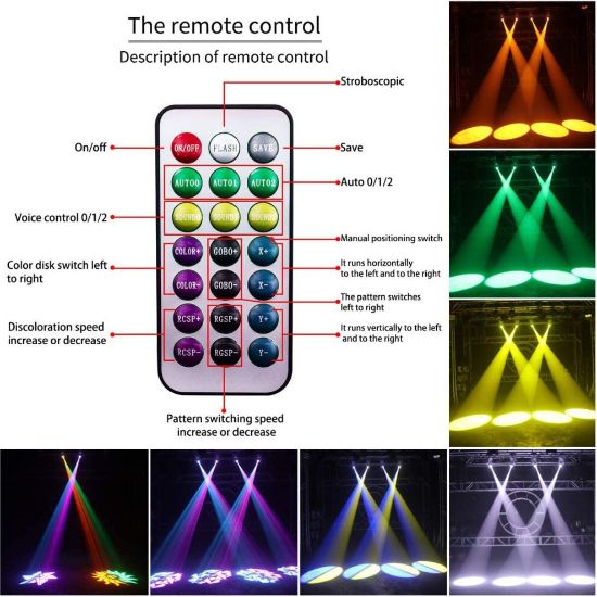 图片 UKing Moving Head Stage Lights, 40W LED DJ Light with Remote Controller DMX512 Sound-activated 8 Gobos 8 Colors 11 Channels Spot Lighting Effect for